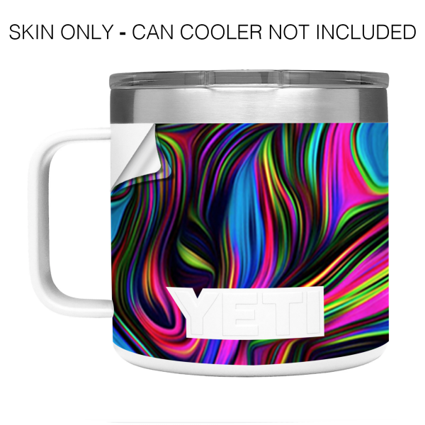 Neon Swirl | Skin For YETI Rambler 14oz  Tumbler For Cheap - Image 3