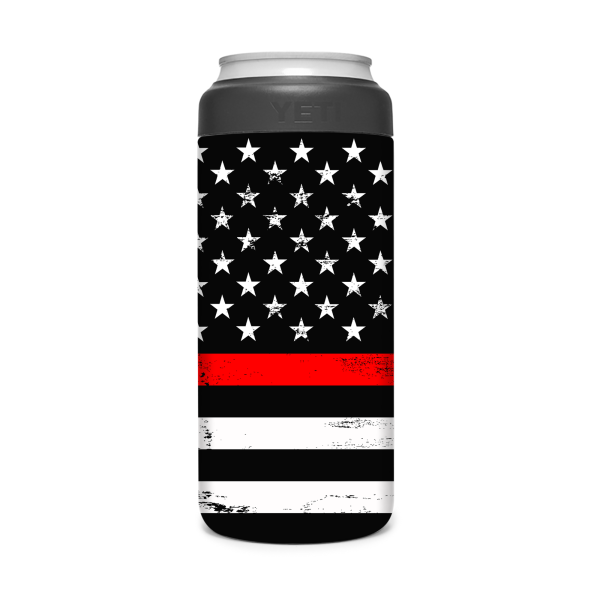 Thin Red Line | Skin For YETI Rambler 12oz  Slim Can Cheap - Image 2
