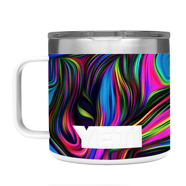 Neon Swirl | Skin For YETI Rambler 14oz  Tumbler For Cheap - Image 5