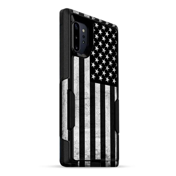 Black White Grunge Flag Usa America | Skin For Otterbox Commuter for Galaxy Note 10 Plus Online now - Image 2