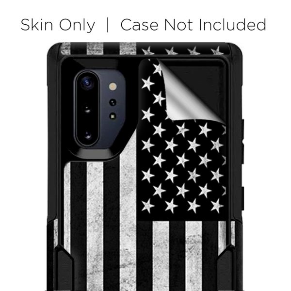 Black White Grunge Flag Usa America | Skin For Otterbox Commuter for Galaxy Note 10 Plus Online now - Image 3