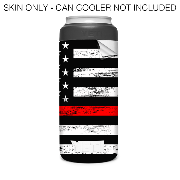 Thin Red Line | Skin For YETI Rambler 12oz  Slim Can Cheap - Image 4
