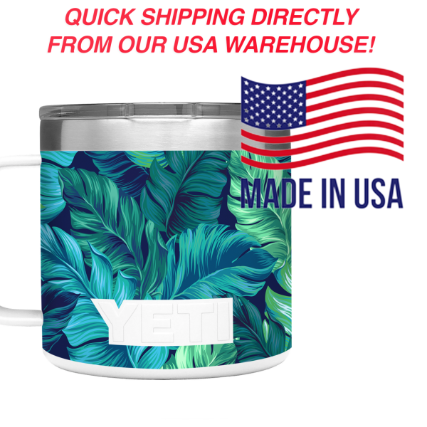 Monstera Swiss Cheese | Skin For YETI Rambler 14oz  Tumbler Online Sale - Image 4