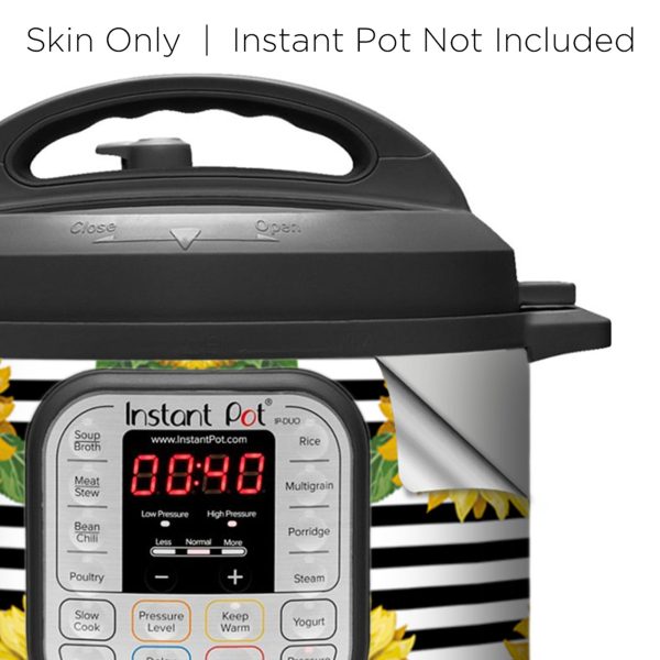 Sunflower with Black Stripes | Skin For Instant Pot Duo 60 6QT on Sale - Image 4