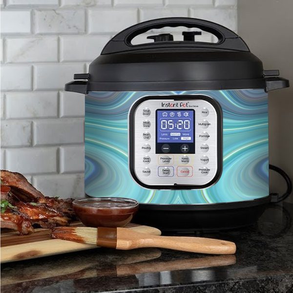 Aqua Green Blue Geode Swirl Swirl | Skin For Instant Pot Duo Nova 6QT Fashion - Image 3
