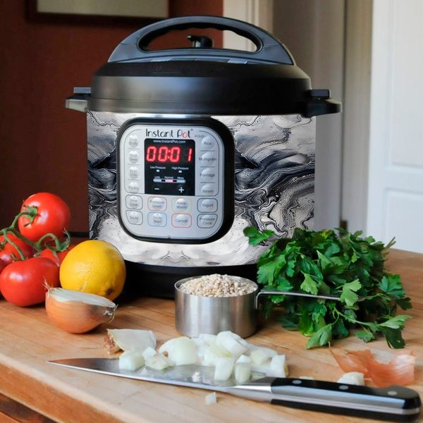 Black and White Marble Swirl | Skin For Instant Pot Duo 60 6QT Cheap - Image 3