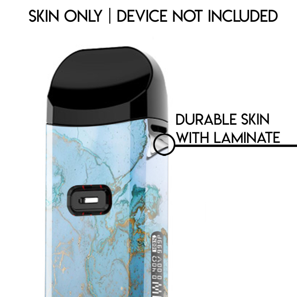 Teal Blue Gold White Marble Granite | Skin For Smok Nord 2 Cheap - Image 2