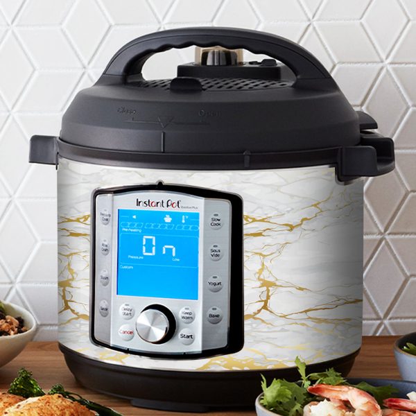 Gold and White Marble Swirl | Skin For Instant Pot Duo Evo Plus 6QT Online Hot Sale - Image 2