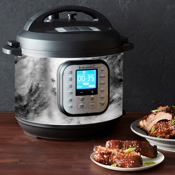 Black and White Marble Swirl | Skin For Instant Pot Duo Nova 6QT For Cheap - Image 2