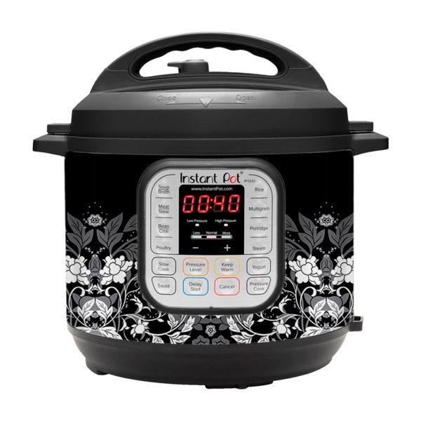 Black and White Floral | Skin For Instant Pot Duo 80 8QT Online Hot Sale