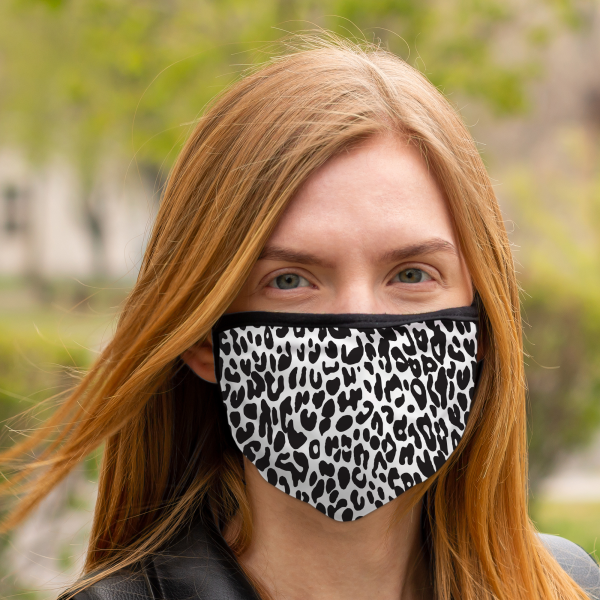 Black White Cheetah | Adult Washable Face Mask Online Hot Sale - Image 5