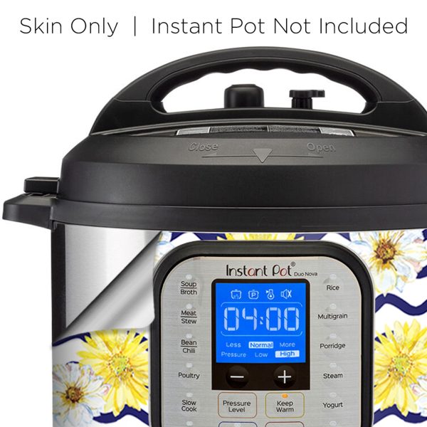 Daisy with Wavy Blue LIne | Skin For Instant Pot Duo Nova 6QT Discount - Image 4