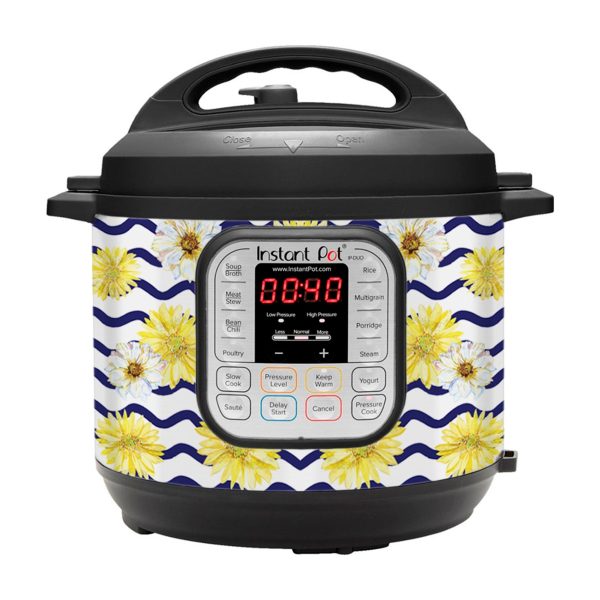 Daisy with Wavy Blue LIne | Skin For Instant Pot Duo 60 6QT Cheap