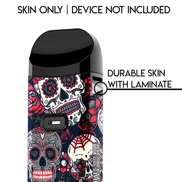 Sugar Skulls Red Black Dia De Los | Skin For Smok Nord 2 For Cheap - Image 2
