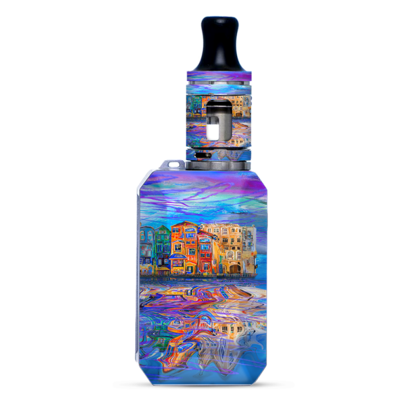 Colorful Oil Painting Water Reflection Town Homes | Skin For VooPoo Drag Baby Trio For Sale