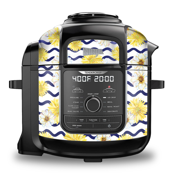 Daisy with Wavy Blue LIne | Skin For Ninja Foodi 8QT Online