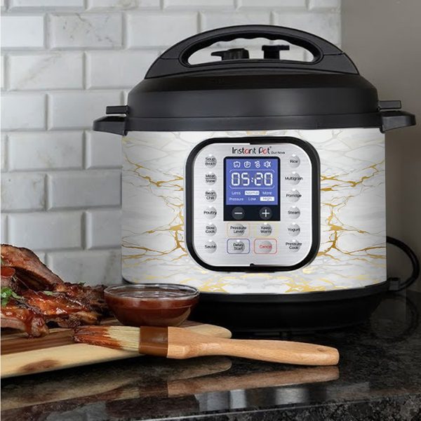 Gold and White Marble Swirl | Skin For Instant Pot Duo Nova 6QT Cheap - Image 3