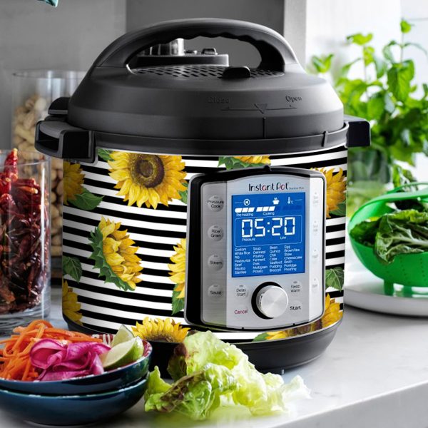 Sunflower with Black Stripes | Skin For Instant Pot Duo Evo Plus 6QT For Discount - Image 3