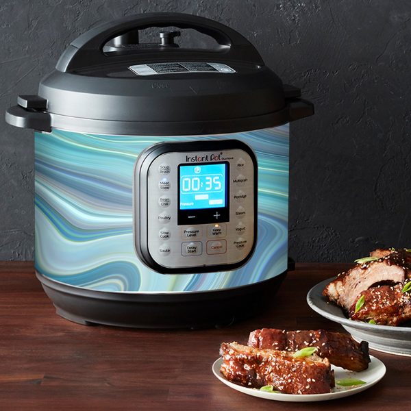 Aqua Green Blue Geode Swirl Swirl | Skin For Instant Pot Duo Nova 6QT Fashion - Image 2