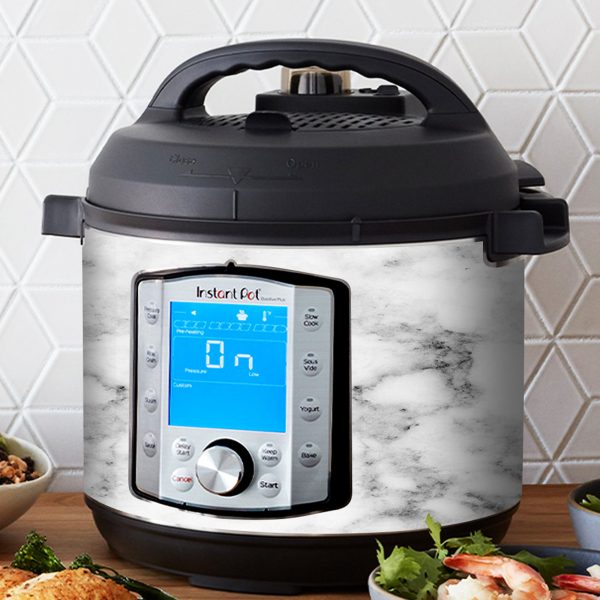 Grey and White Marble | Skin For Instant Pot Duo Evo Plus 6QT Online now - Image 2
