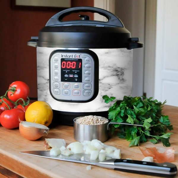 Grey and White Marble | Skin For Instant Pot Duo 80 8QT For Discount - Image 3