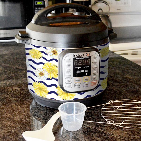 Daisy with Wavy Blue LIne | Skin For Instant Pot Duo 60 6QT Cheap - Image 2