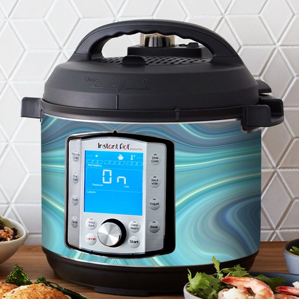 Aqua Green Blue Geode Swirl Swirl | Skin For Instant Pot Duo Evo Plus 6QT For Cheap - Image 2