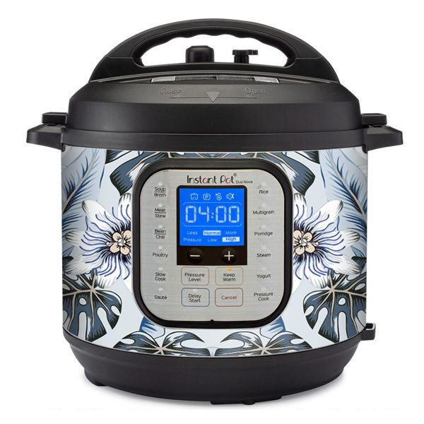 Tropical Flowers Blue Hue | Skin For Instant Pot Duo Nova 8QT Online Sale