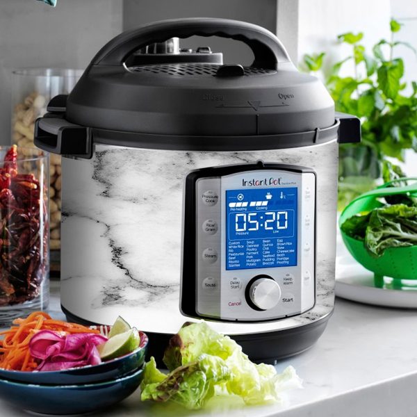 Grey and White Marble | Skin For Instant Pot Duo Evo Plus 6QT Online now - Image 3