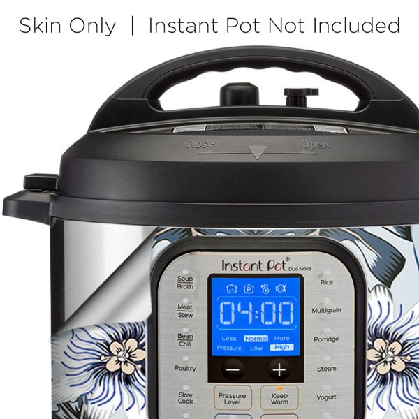 Tropical Flowers Blue Hue | Skin For Instant Pot Duo Nova 8QT Online Sale - Image 4