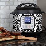 Black and White Floral Pattern | Skin For Instant Pot Duo Nova 6QT For Sale - Image 3