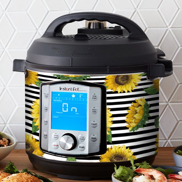 Sunflower with Black Stripes | Skin For Instant Pot Duo Evo Plus 6QT For Discount - Image 2