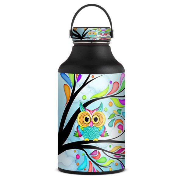 Colorful Artistic Owl In Tree | Skin For Hydro Flask 60oz For Cheap