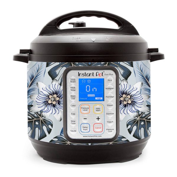 Tropical Flowers Blue Hue | Skin For Instant Pot Duo Plus 6QT Online Hot Sale