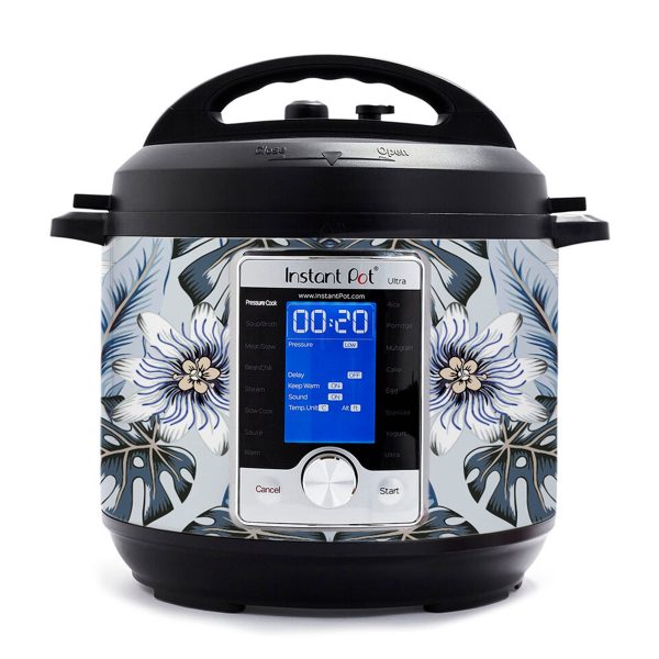 Tropical Flowers Blue Hue | Skin For Instant Pot Ultra 10-in-1 6QT Cheap