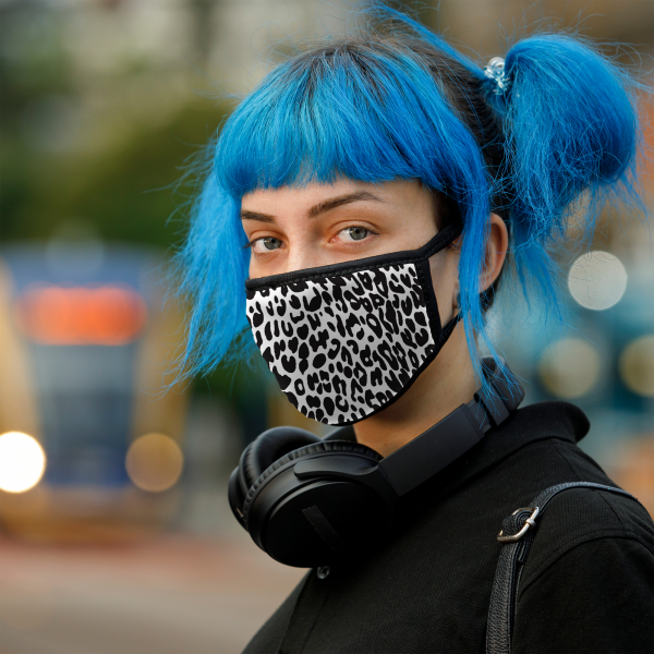 Black White Cheetah | Adult Washable Face Mask Online Hot Sale - Image 3