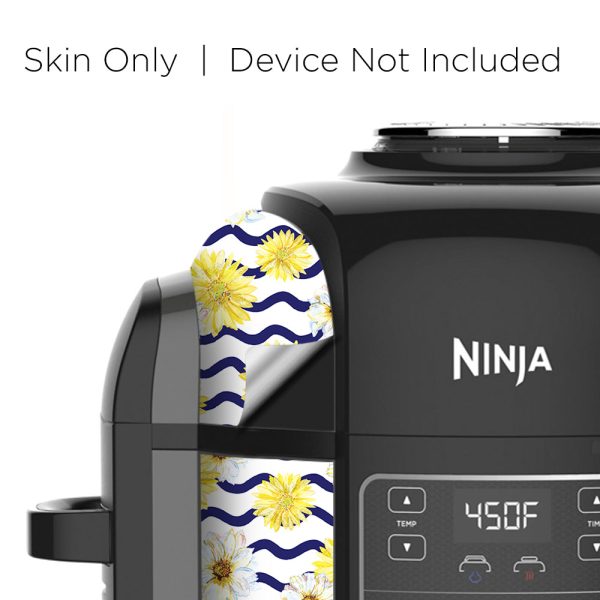 Daisy with Wavy Blue LIne | Skin For Ninja Foodi 6.5QT Sale - Image 3