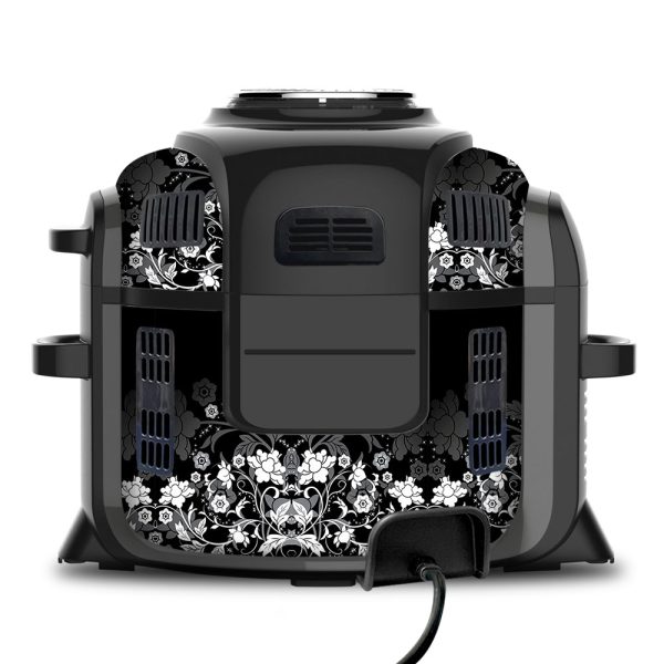 Black and White Floral | Skin For Ninja Foodi 6.5QT Hot on Sale - Image 2