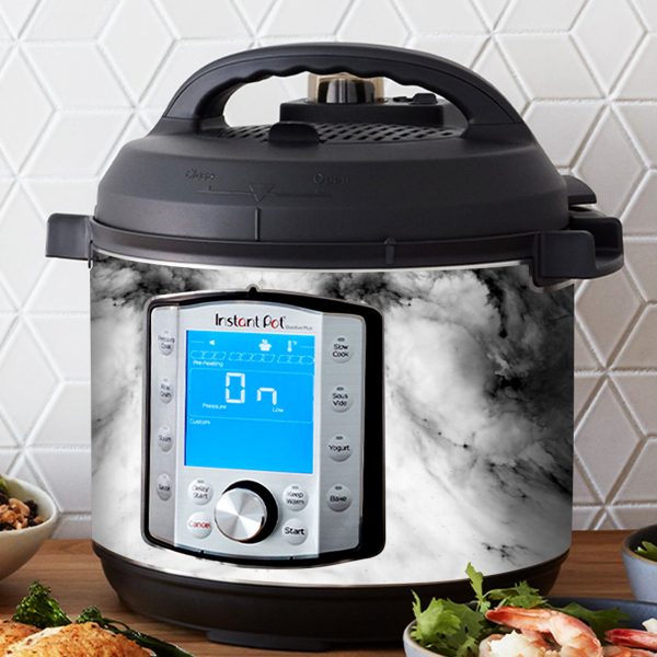 Black and White Marble Swirl | Skin For Instant Pot Duo Evo Plus 6QT Sale - Image 2