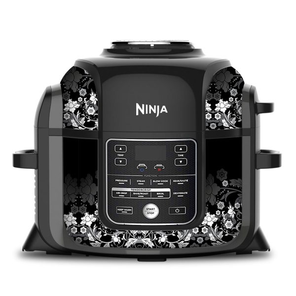Black and White Floral | Skin For Ninja Foodi 6.5QT Hot on Sale