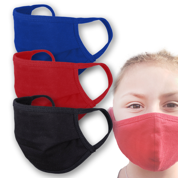 Blue, Red, Black | 3 Pack Children Washable Face Mask Online