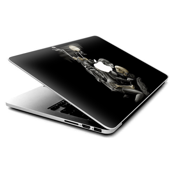 Biker Skeleton Full Moon Tattoo | Skin For Macbook Pro 13 inch Retina | fits Model A1425, A2675, A1502, A2835 Discount