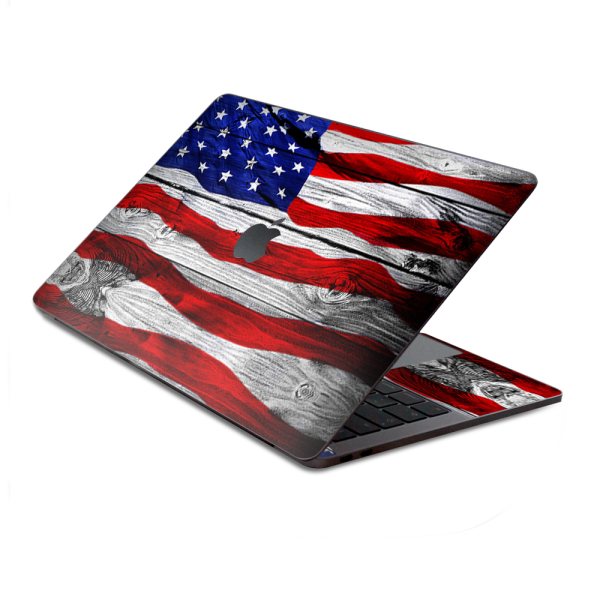 American Flag On Wood | Skin For Macbook Pro 13 inch Retina Touch Bar | fits Model A1706, A1708, A3164, A1989, A3358 For Discount