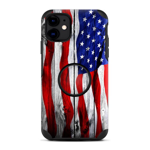 American Flag On Wood | Skin For Otter Pop Symmetry for iPhone 11 For Sale