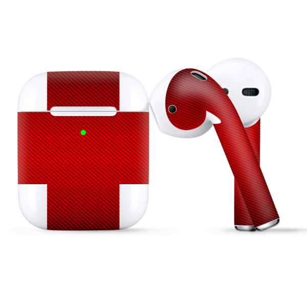 Red Carbon Fiber Look | Skin For Apple AirPods on Sale
