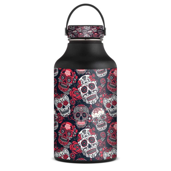 Sugar Skulls Red Black Dia De Los | Skin For Hydro Flask 60oz For Discount