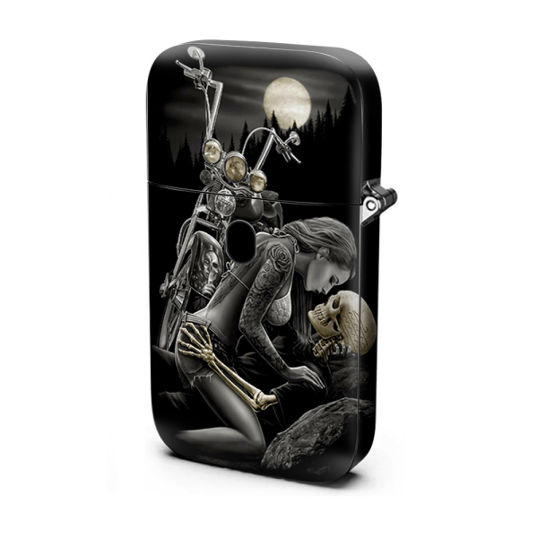 Biker Skeleton Full Moon Tattoo | Skin For Vaporesso Aurora Play For Cheap