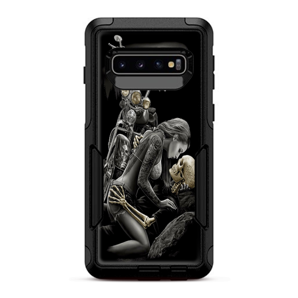 Biker Skeleton Full Moon Tattoo | Skin For Otterbox Commuter for Galaxy S10 Sale