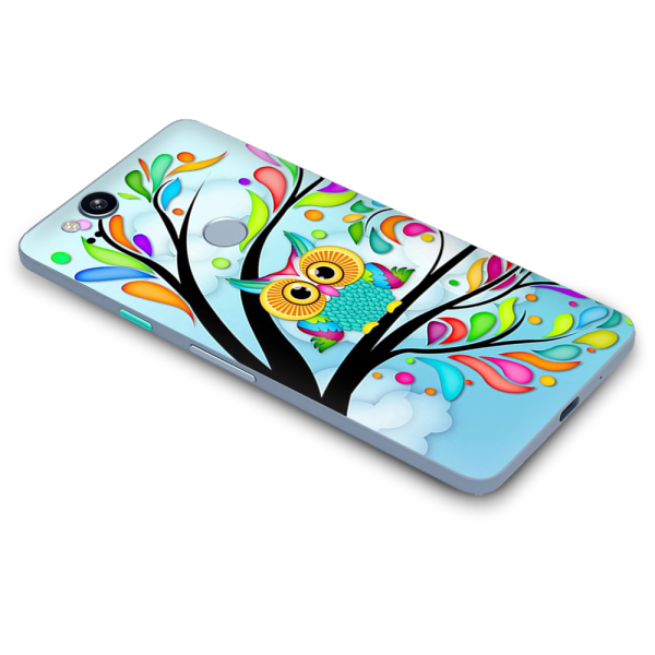 Colorful Artistic Owl In Tree | Skin For Google Pixel 2 For Cheap - Image 3