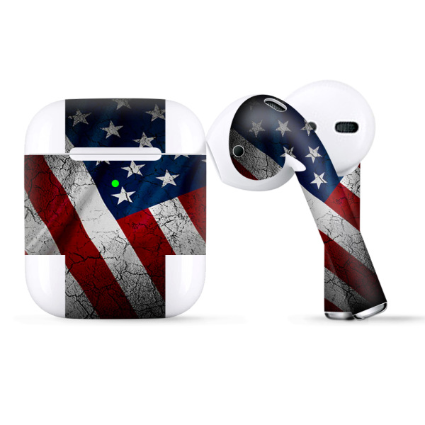 American Flag Distressed Wave | Skin For Apple AirPods Fashion